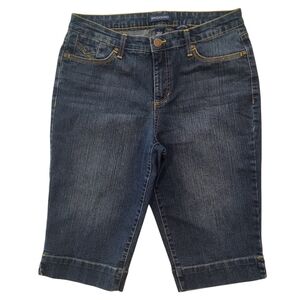 Bandolino Jean Shorts Lisbeth Bermuda Dark Wash Denim Women's Size 8 Jorts 13"